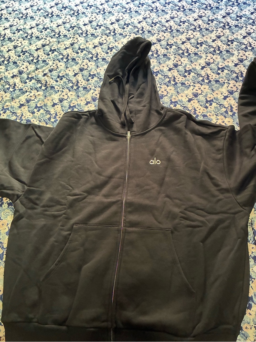 ALO Yoga Men's Black Zip-Up Hoodie Jacket